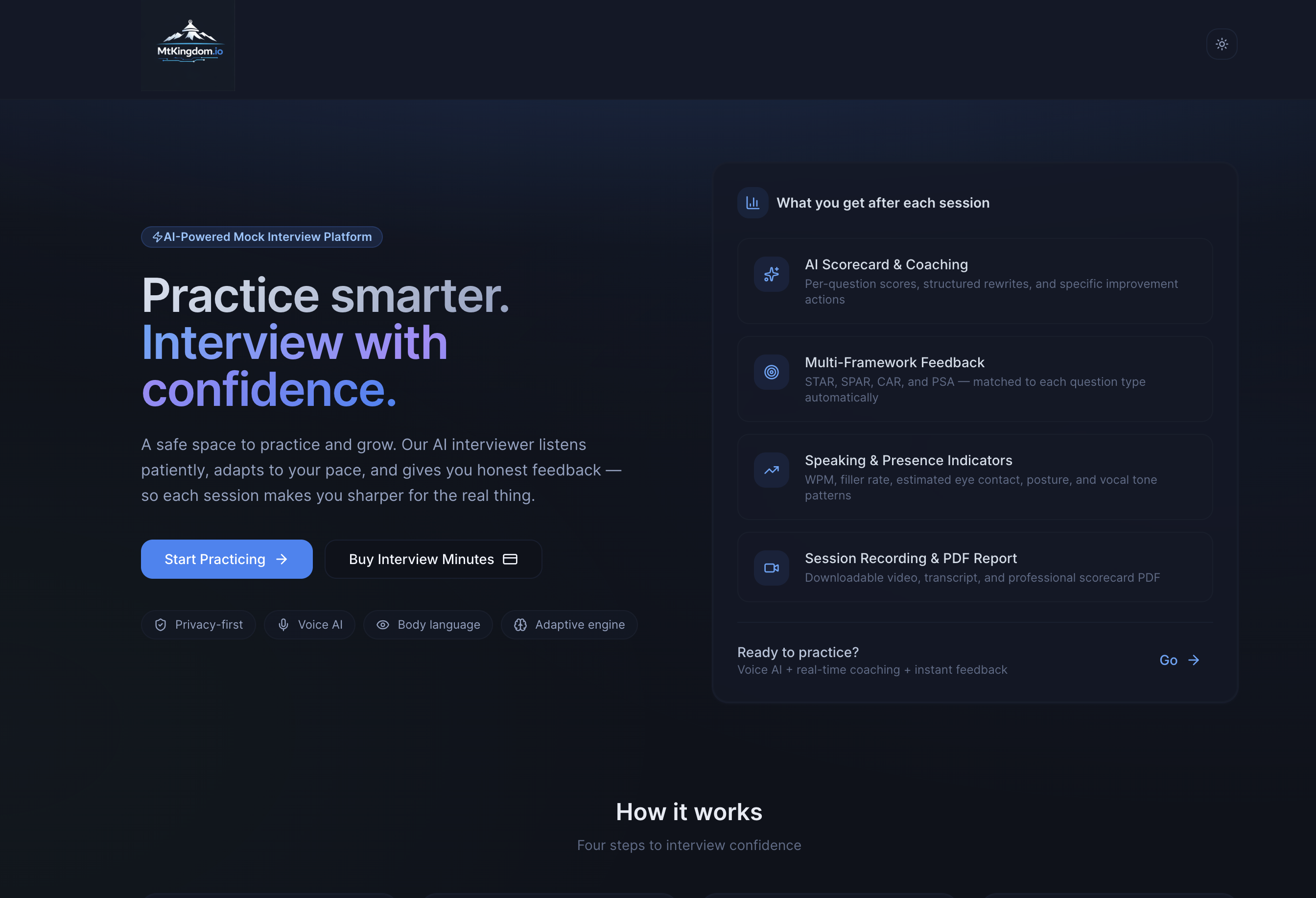 AI Mock Interview — Practice smarter. Interview with confidence.